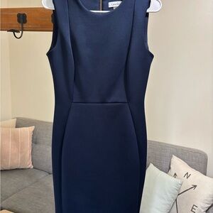 Calvin Klein Blue Sheath Knee Length Dress